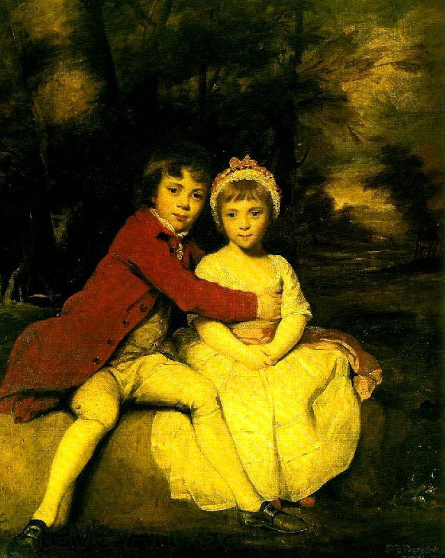 Sir Joshua Reynolds master parker and his sister, theresa Norge oil painting art